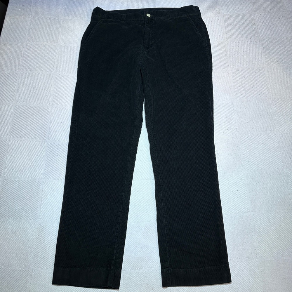 Bills Khakis Corduroy Pants Men 33x30 Slim Fit Fine Wale Cotton Flat Front Black